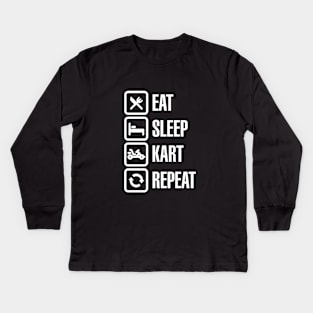 Eat sleep kart karting go-karts repeat Kids Long Sleeve T-Shirt